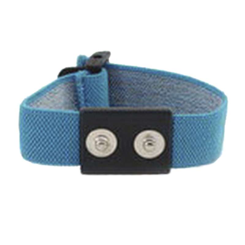 Adjustable Dual Wire Wrist Strap Set with 12' Coil Cord with 1/8" snap, Blue
